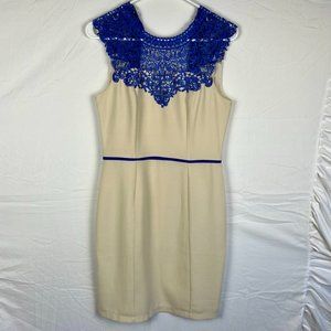 Esley Blue and Beige Cocktail Dress